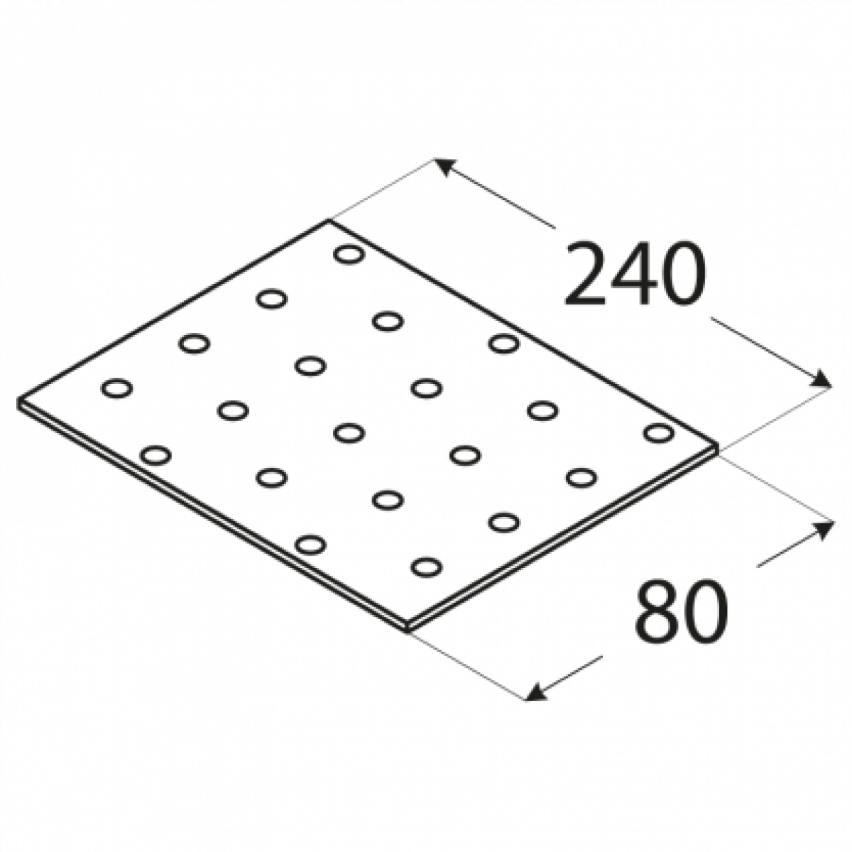 Крепежные пластины PP1 80x40x2,0 mm
