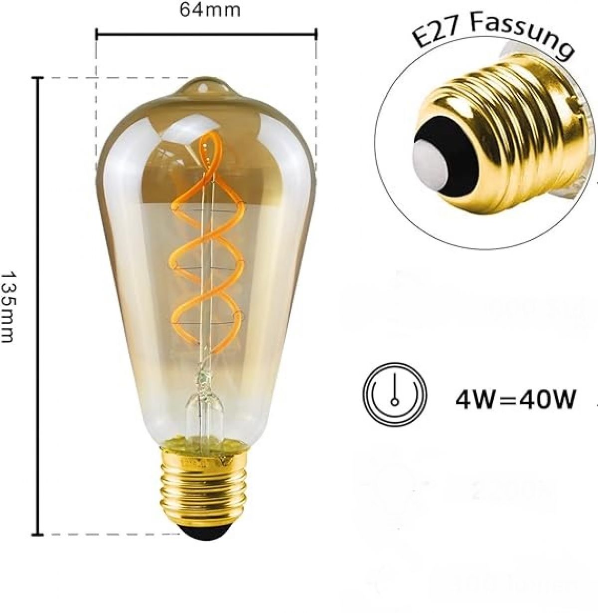 CROWN LED x 6pcs Edison Light Bulb E27