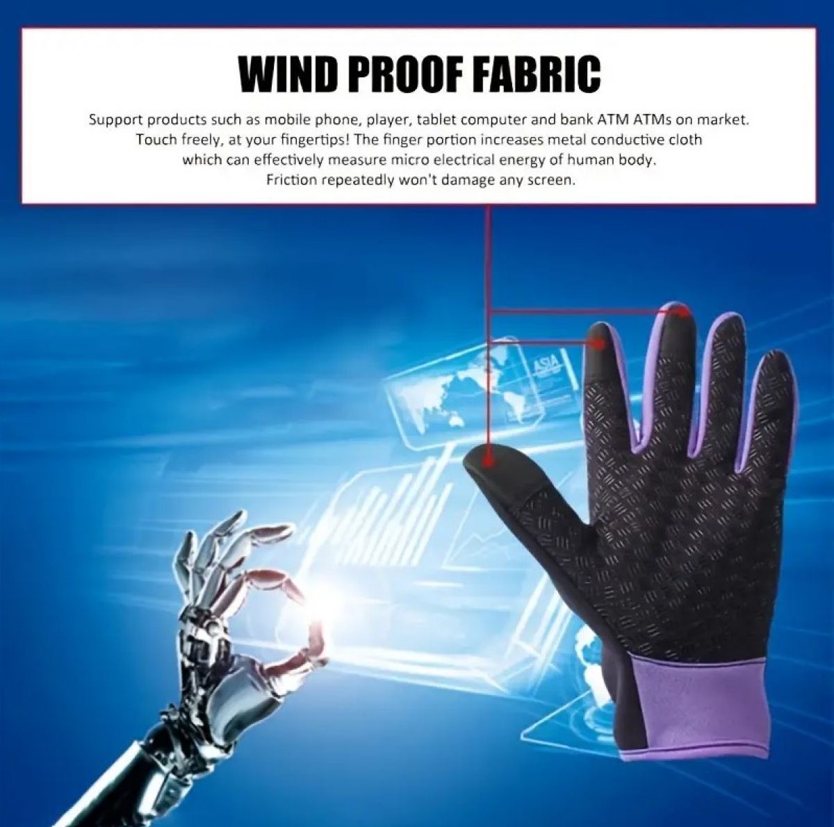 Warm Touch Screen Gloves (XL-Black)