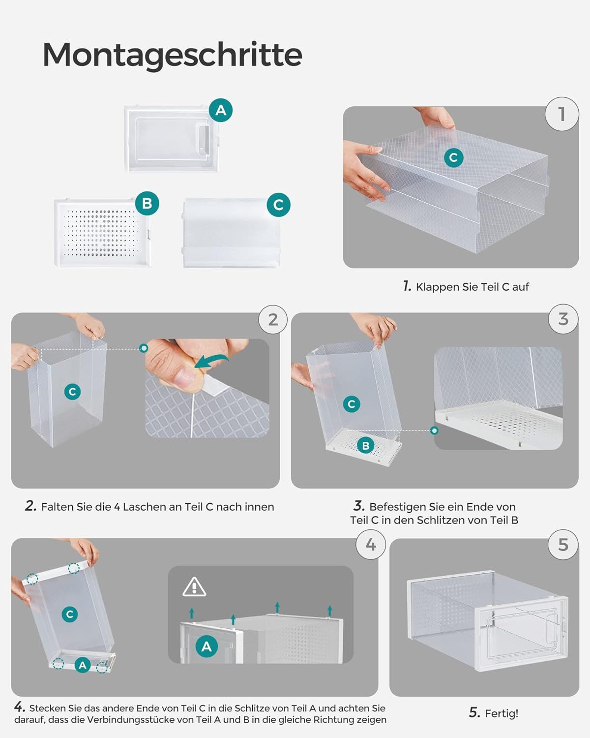 Songmics Shoe Storage Boxes