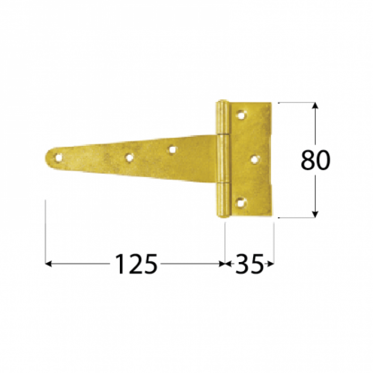 T-hing ZT125 125x30x80x2,0 mm, kollane tsink