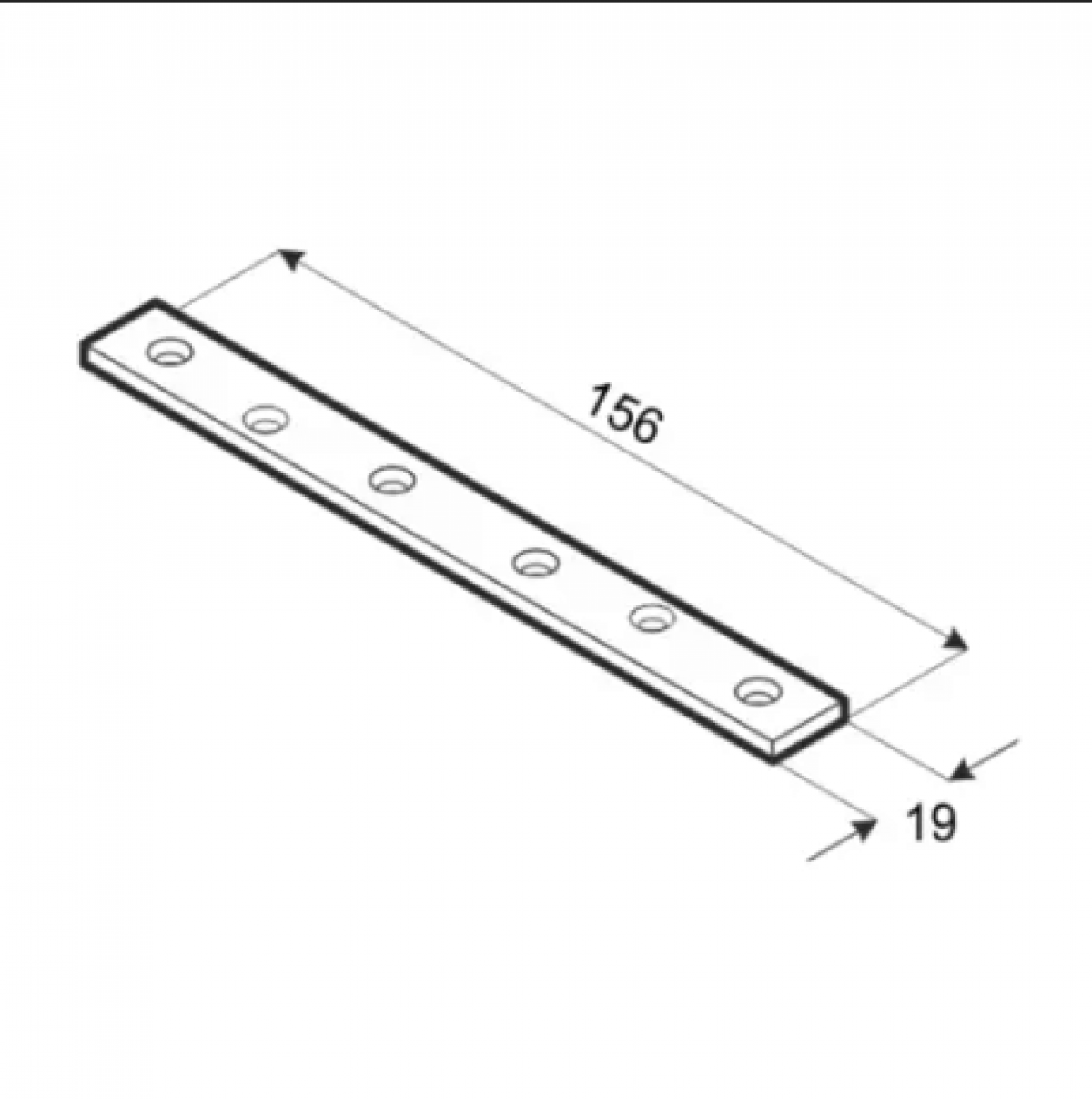 Naelutusplaat LW160 156x19x2,0 mm DOMAX