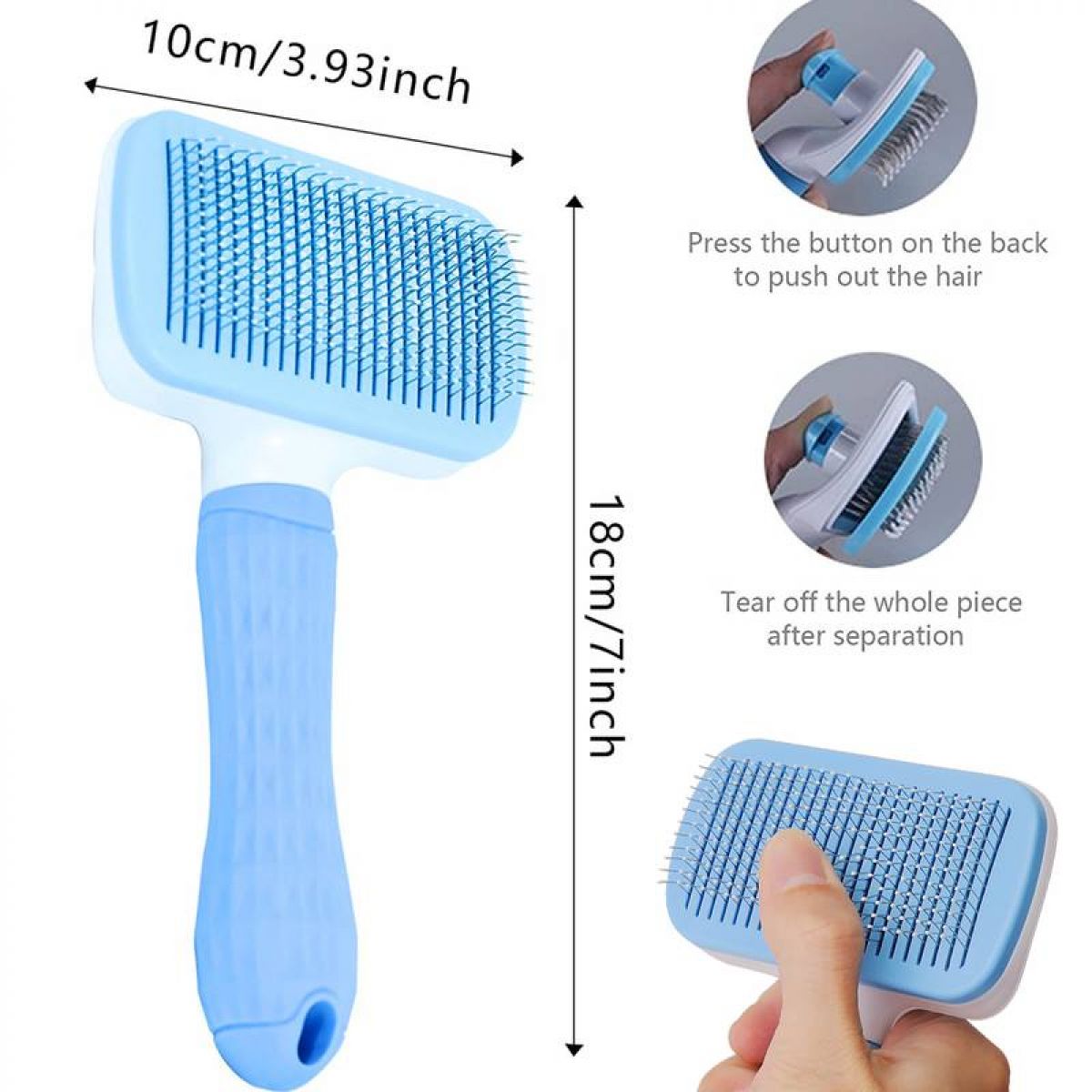 Brush for removing hair from dogs and cats