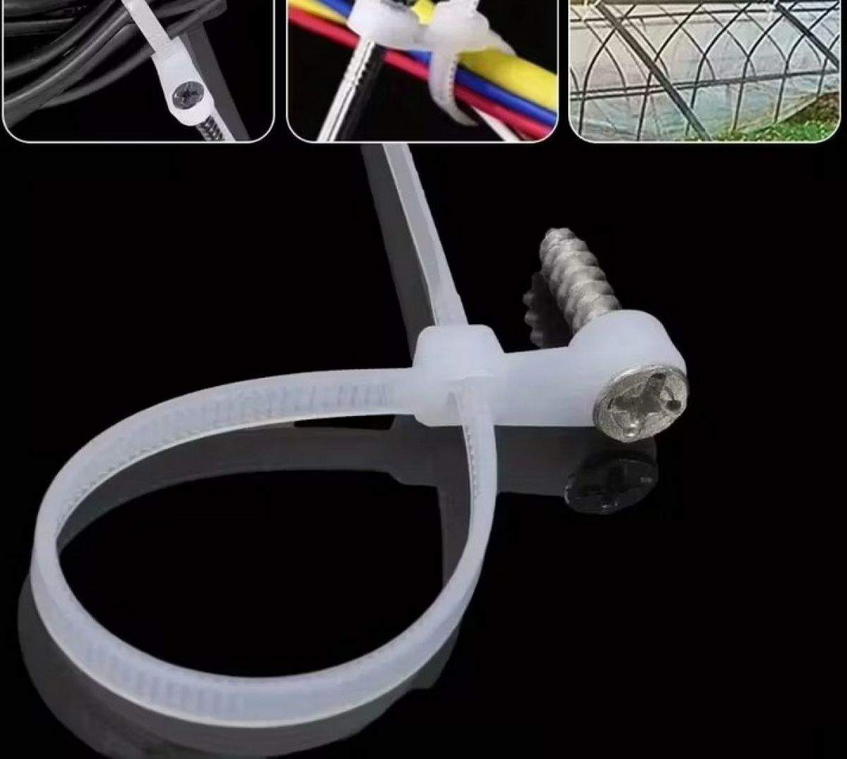 Nailonist kaablisidemete (klambrite) komplekt - 100tükki, mustad