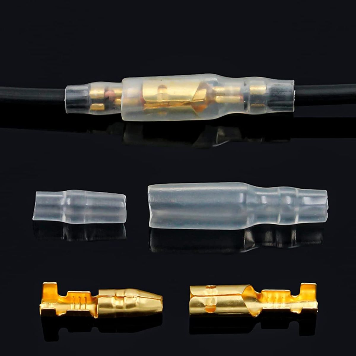 Set of round connectors for wires