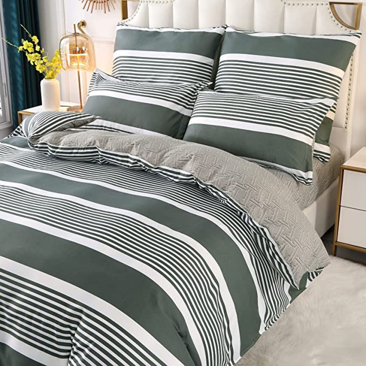 Homaxy Bed Linen 155 x 220 cm (Striped)