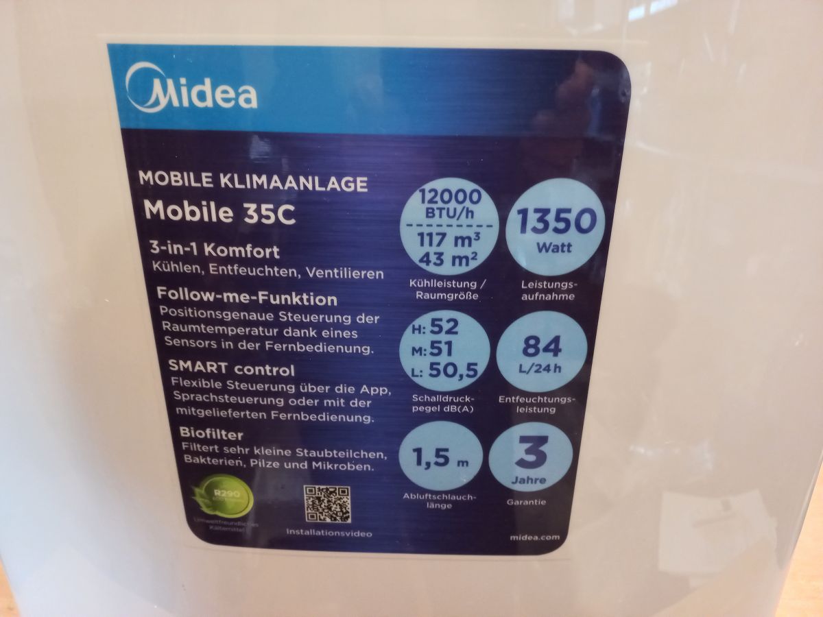 Кондиционер воздуха Midea Mobile 35C, 3,51 кВт
