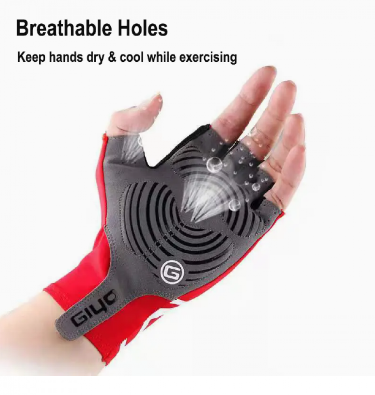 Fingerless Cycling Gloves S, Red