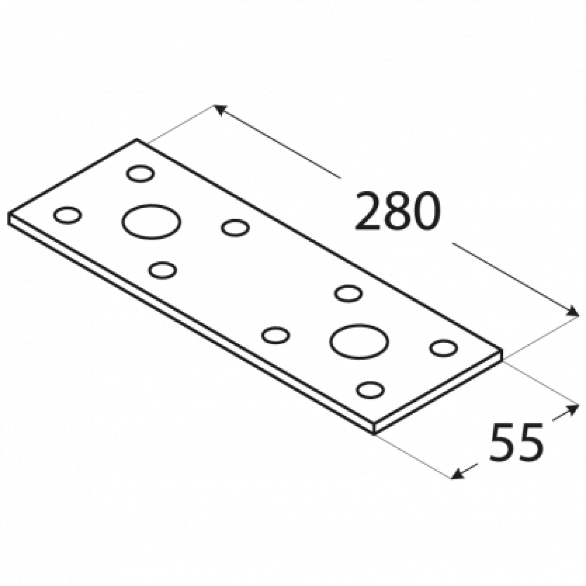 Naelutusplaat LP4 280x55x2,5 mm DOMAX