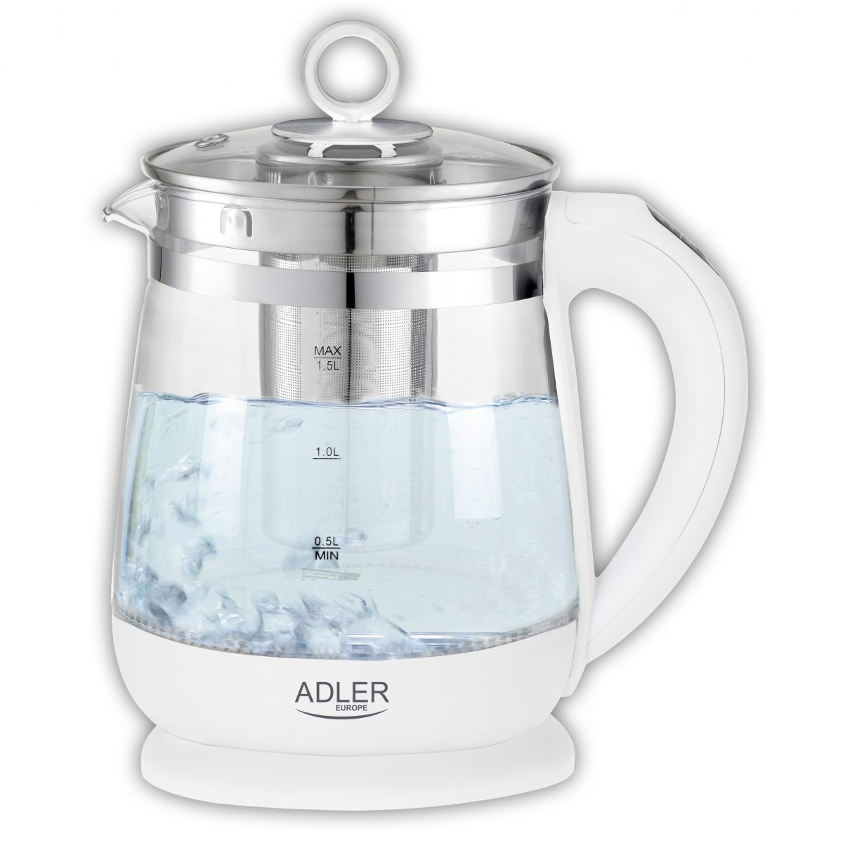 Adler AD 1299 Kettle glass 1,5 l – with temp. control and tea infuser