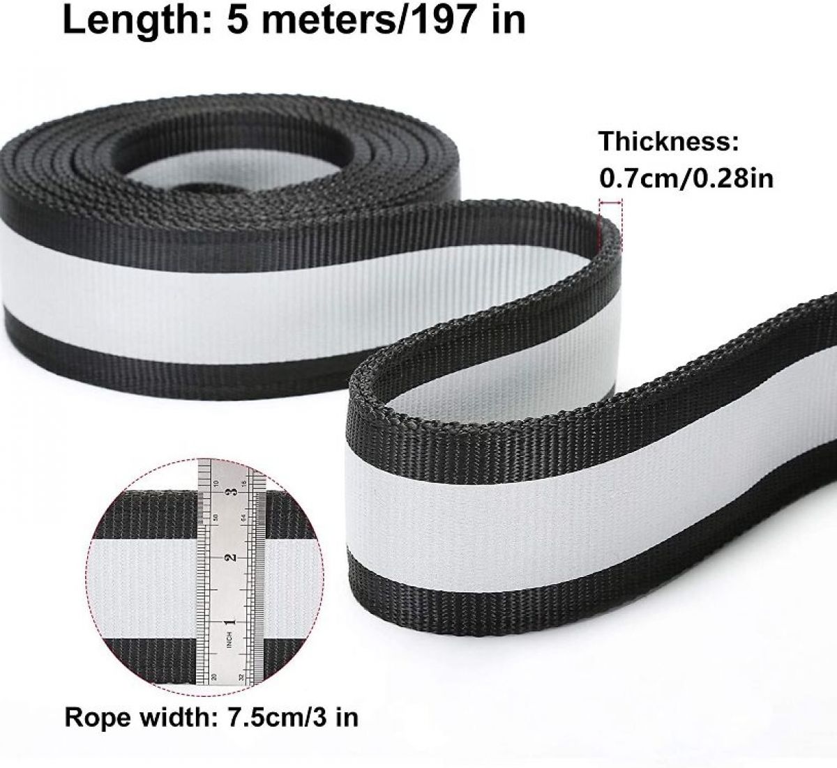 ENJOHOS tow rope 13t, 5m, width 75mm,