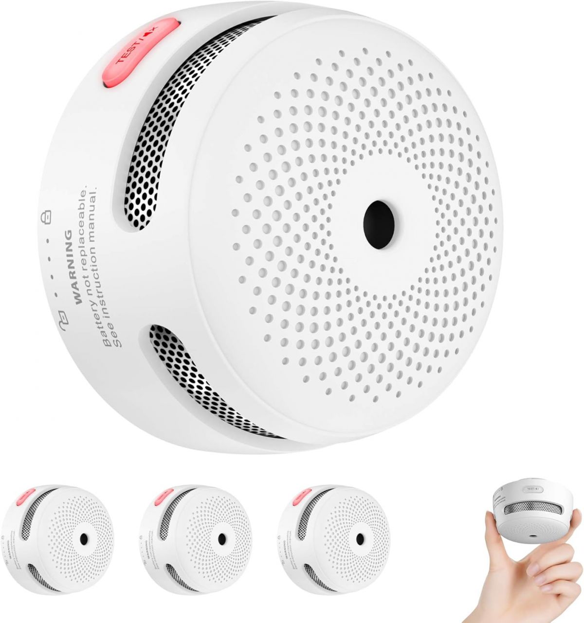 3 pcs. battery-powered smoke alarms