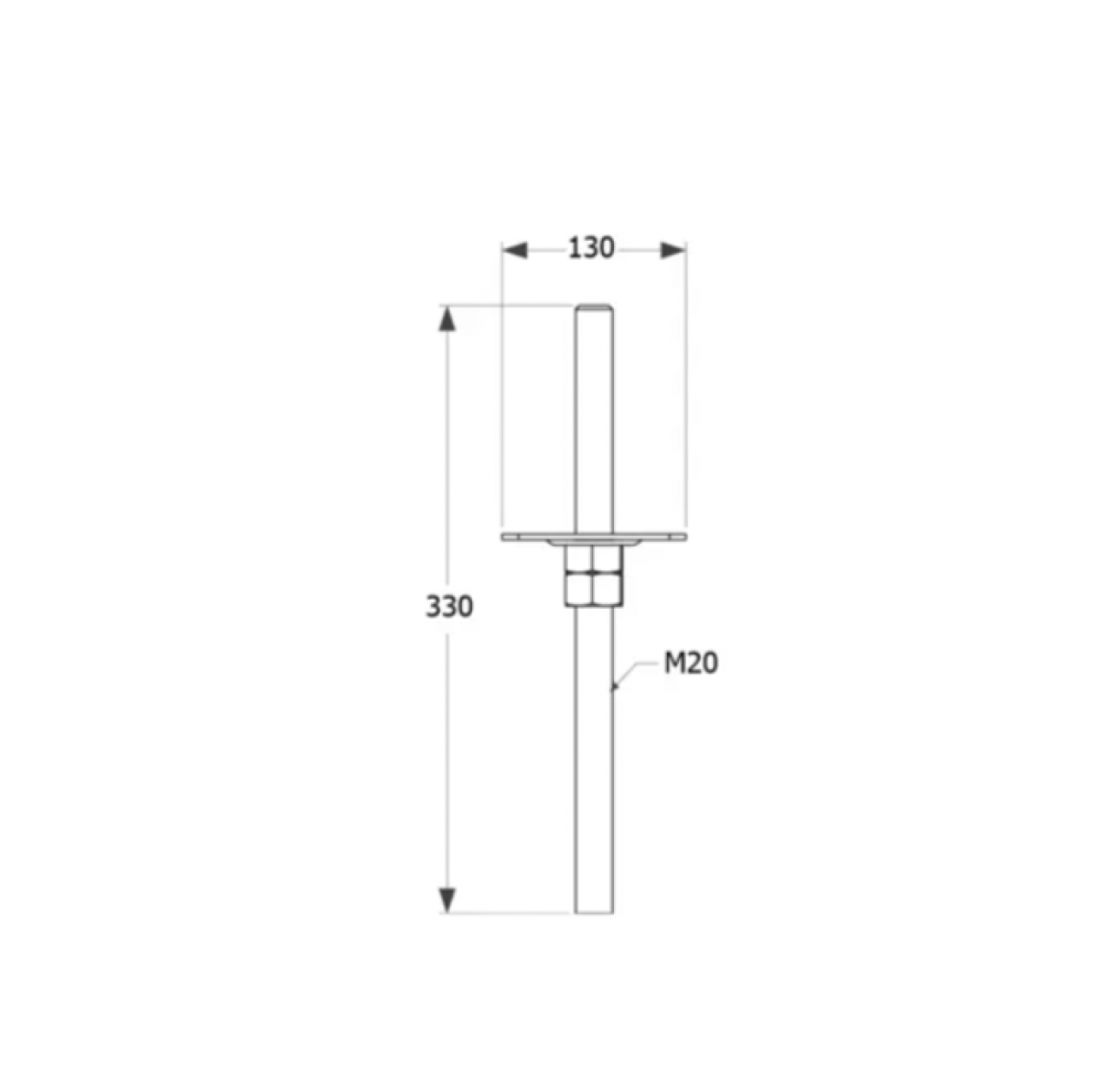 PPSR 130 Adjustable post support 130x330x3,0 mm