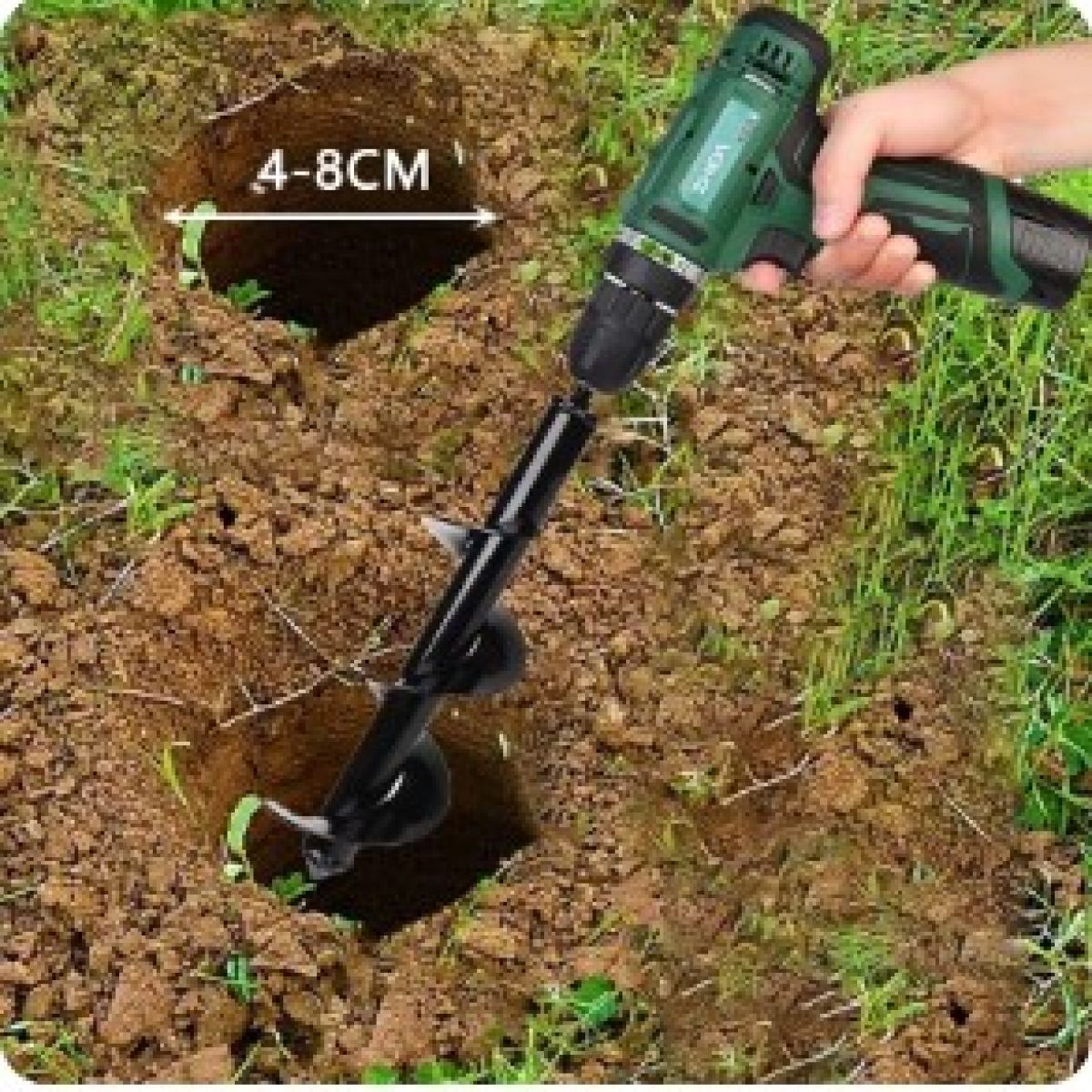 Garden auger for earthworks 8×45 cm