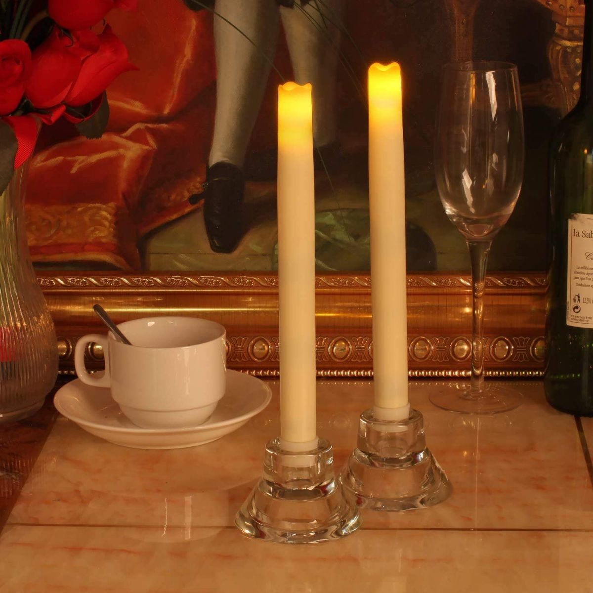 2 LED Dinner Candles