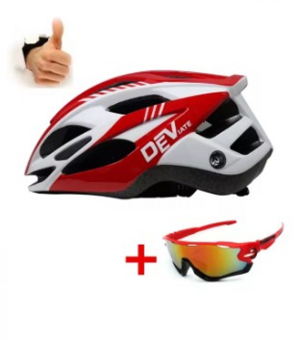 Bicycle Helmet with Goggles, Adjustable 58-61cm