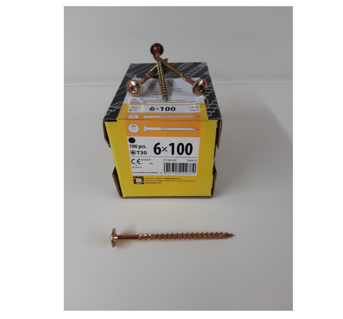 Construction screw with wafer head 6x100 100pcs/pack
