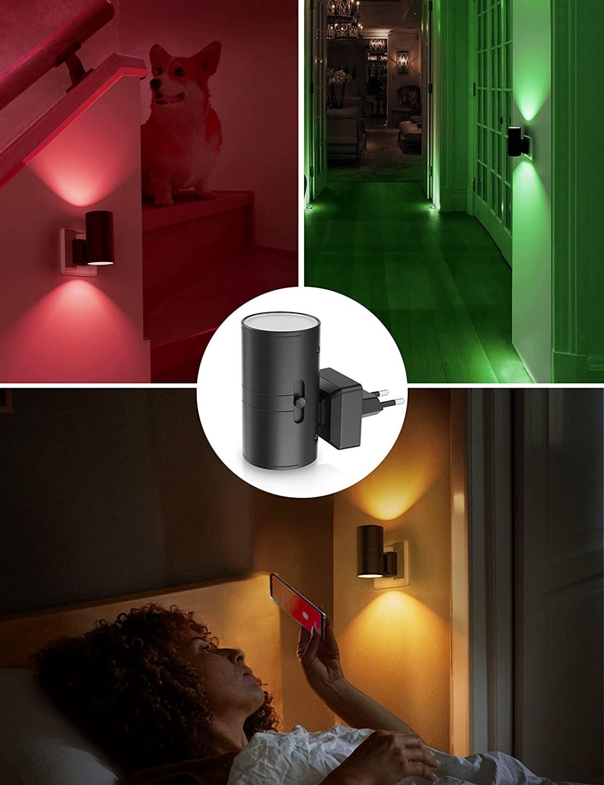 LED night light socket dimmable color changing