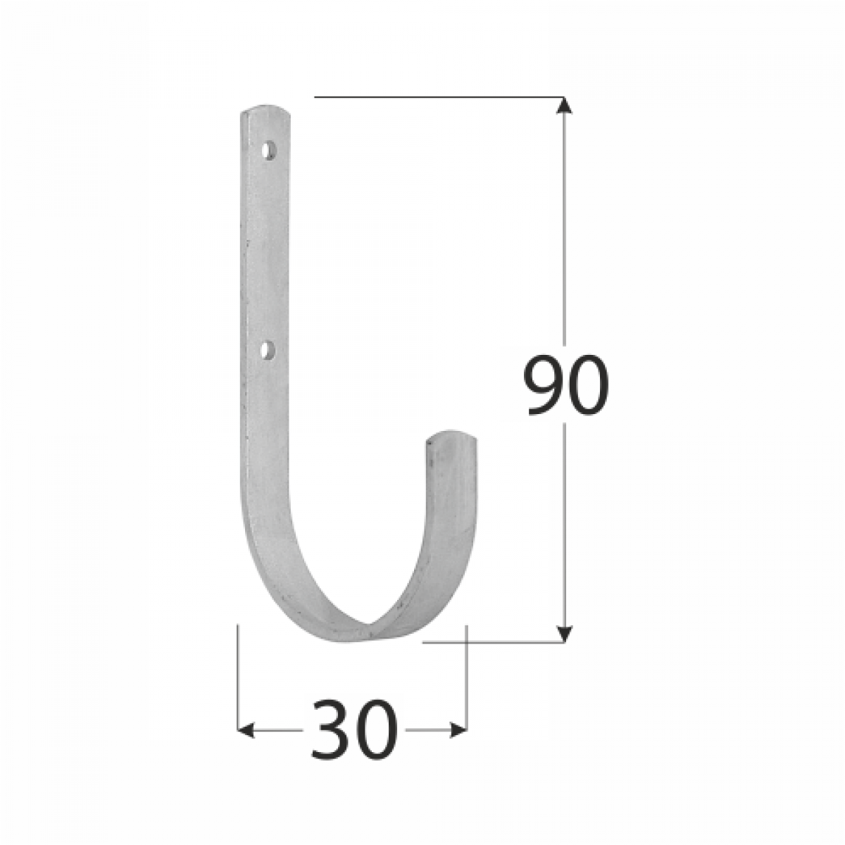 Flat hook – Type U 90×30 mm HMU 90