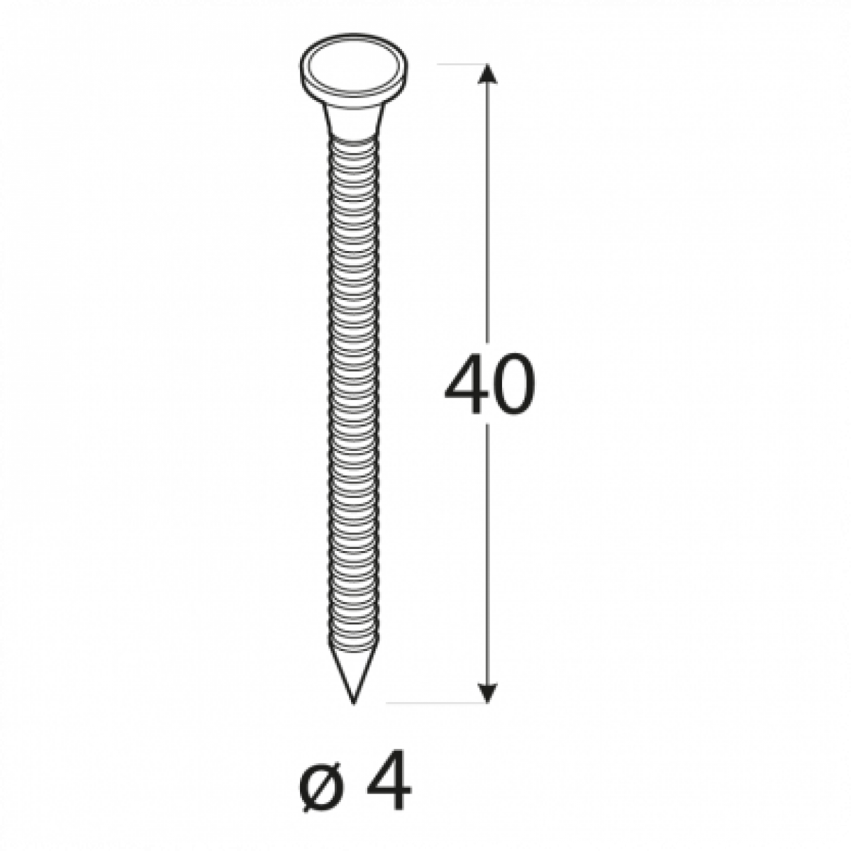 Anchor Nail ANG 4x40 mm (≈1130 pcs / 5 kg) DOMAX