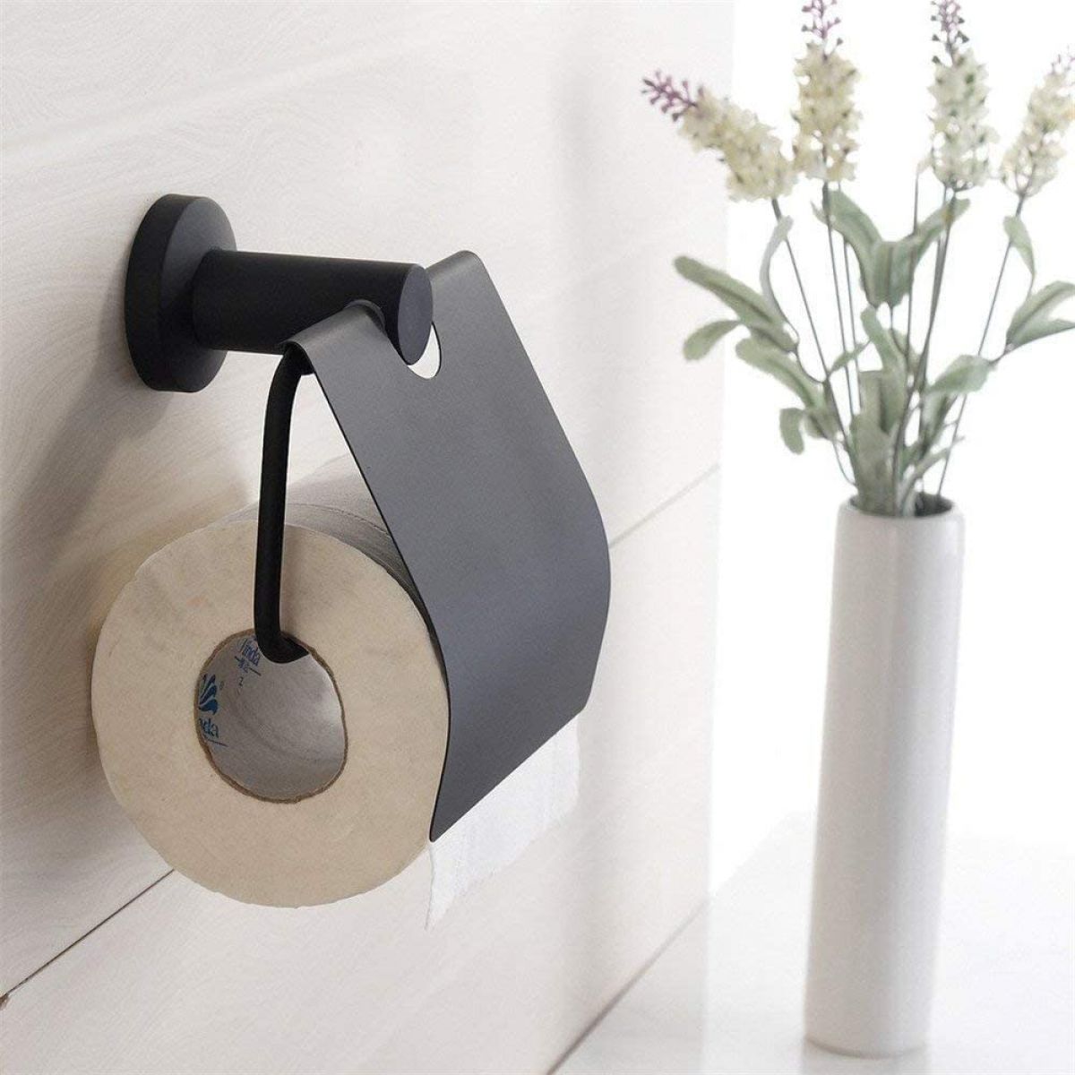 Toilet paper holder, Black (metal)