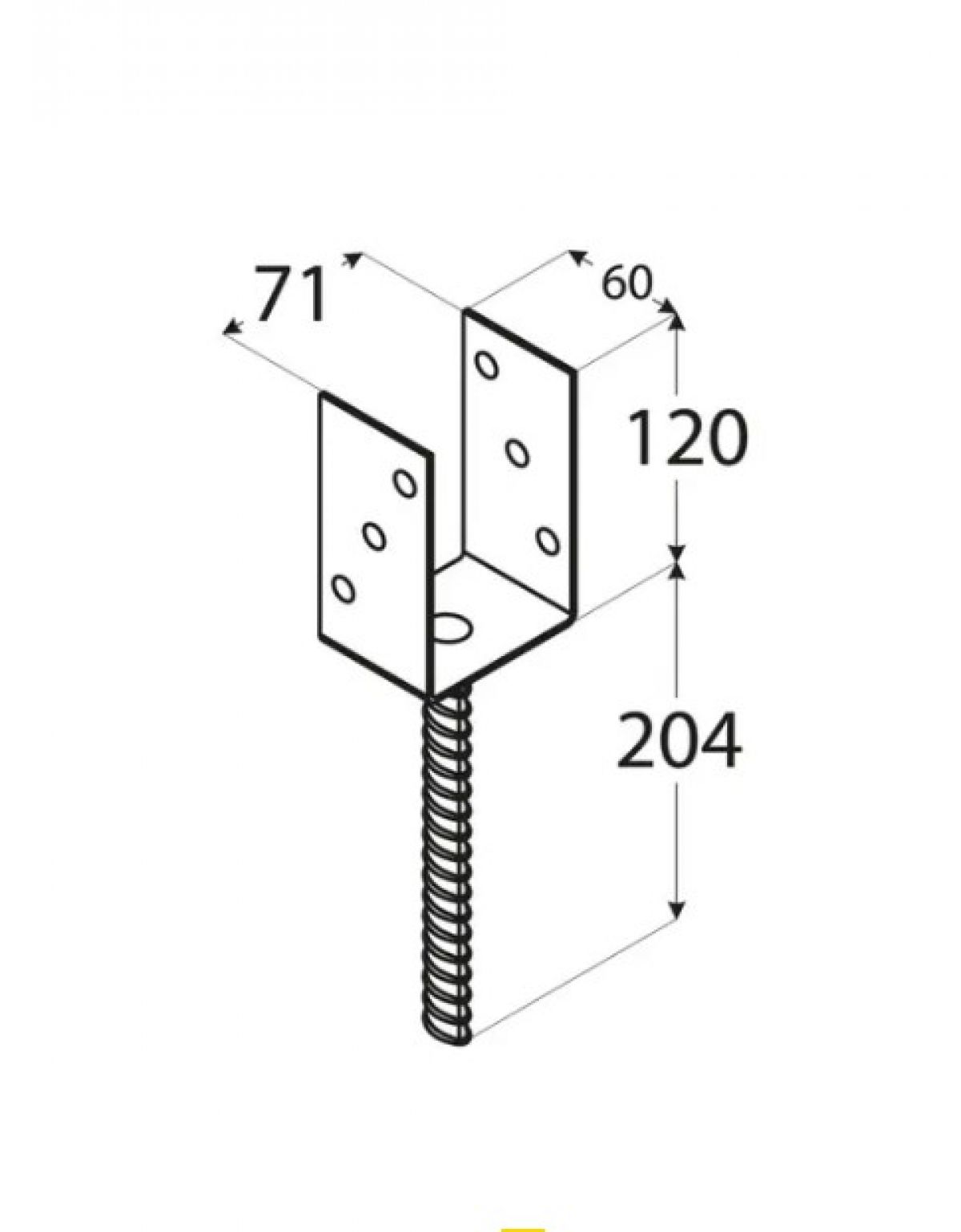 PS 70U Betoonihark 71x120x4 mm