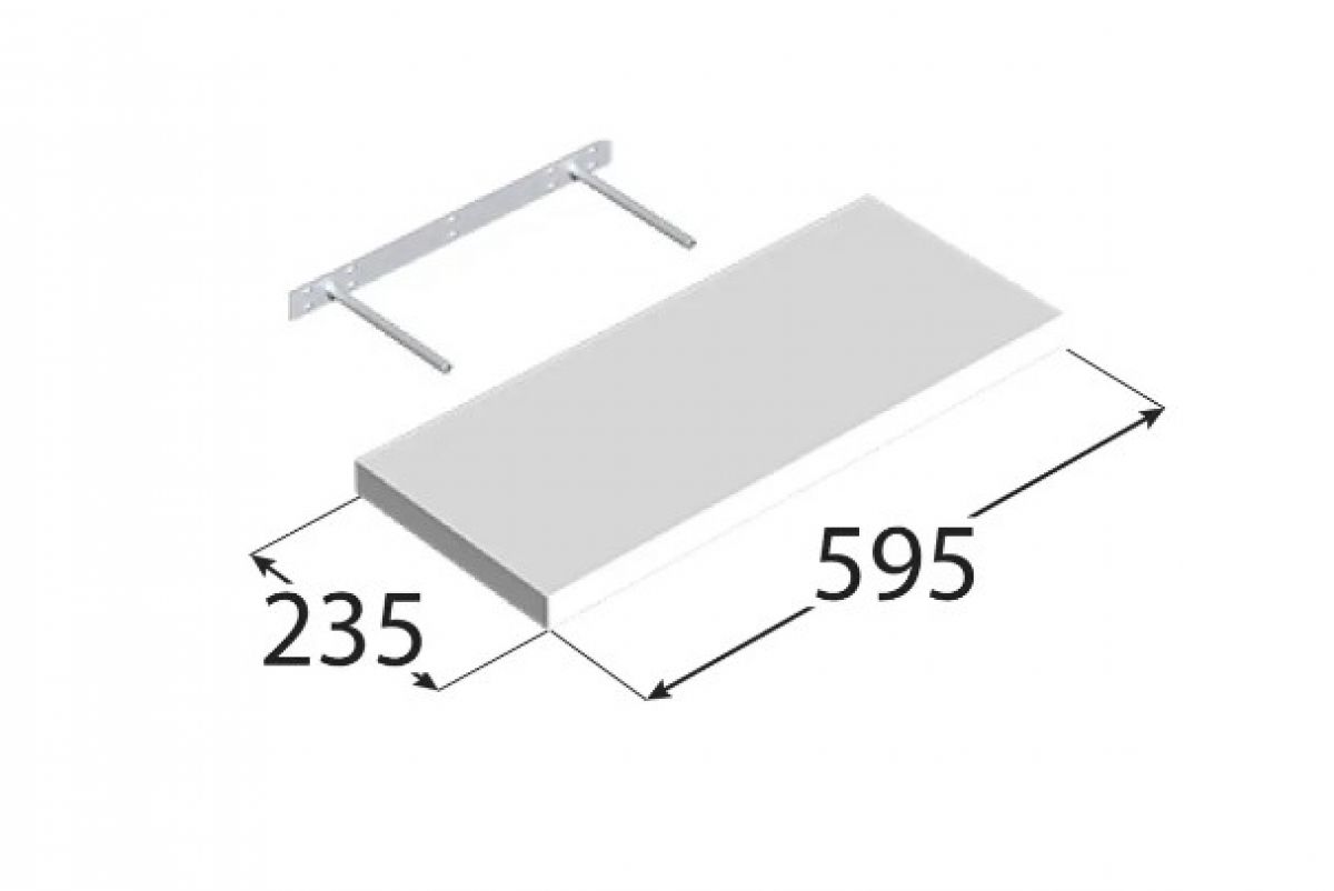 FS 60/24 JSZ Floating shelf grey 595×235