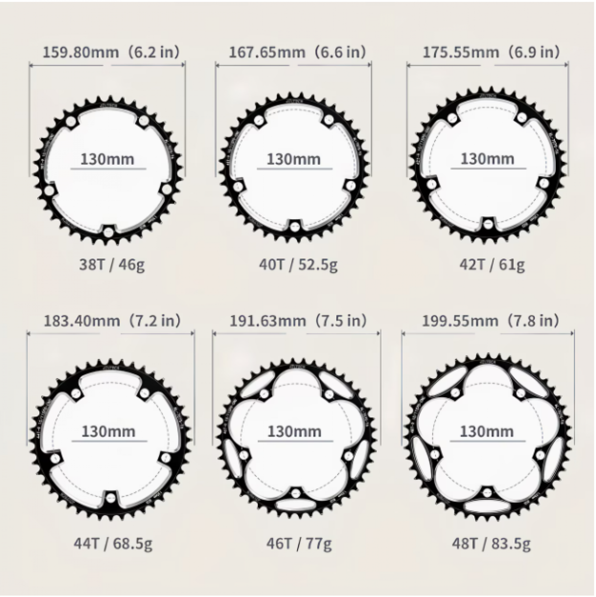 Jalgratta esihammasratas 38T /130BCD