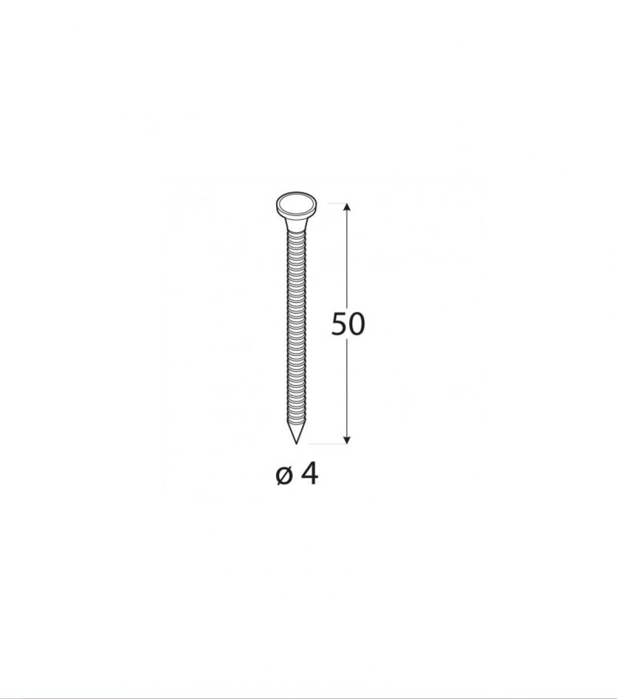 Anchor Nail ANG 4x50 mm (≈975 pcs / 5 kg) DOMAX