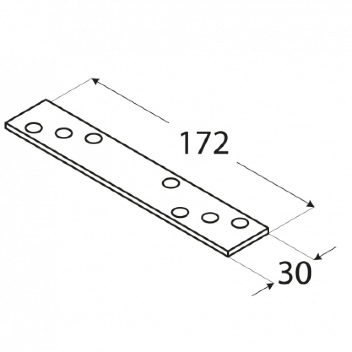 Усиленная соединительная пластина LG1 172x30x3,0 мм DOMAX