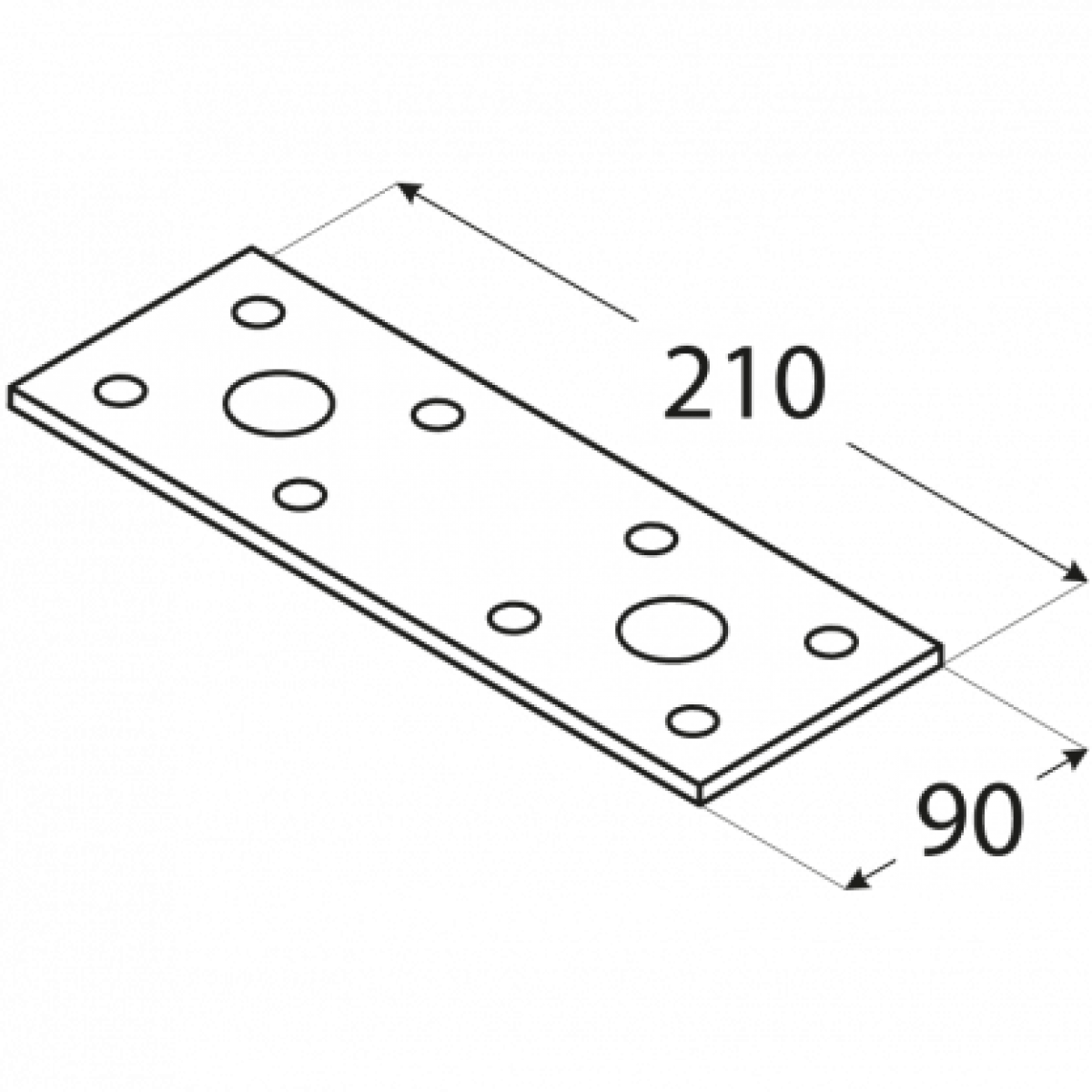 Naelutusplaat LP6 210x90x2,5 mm DOMAX