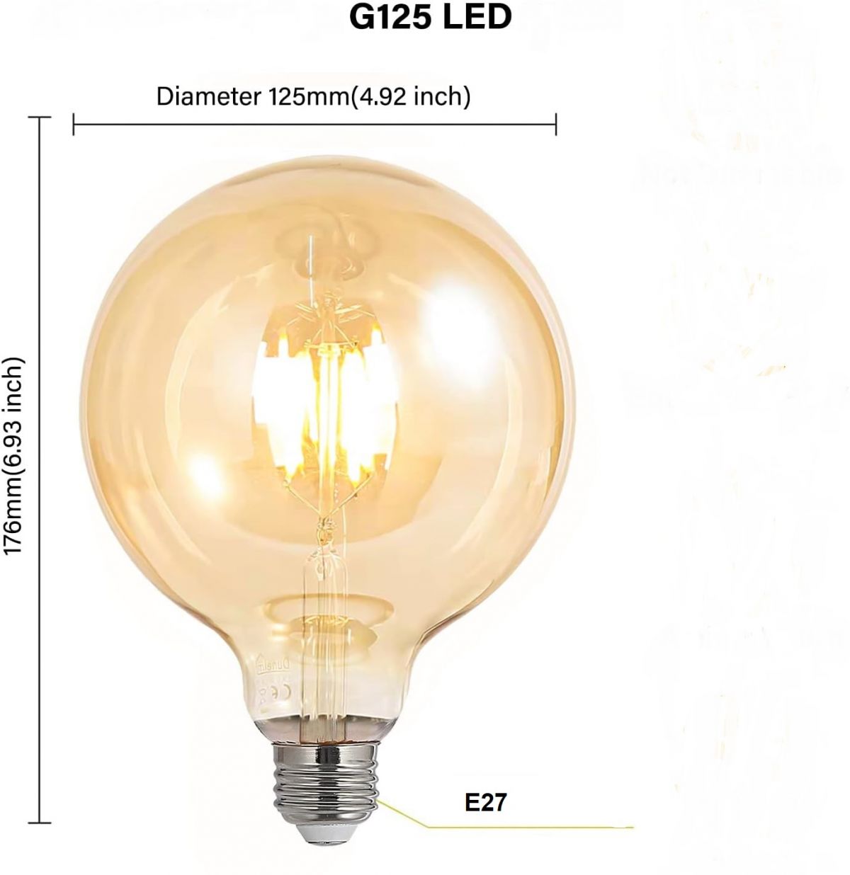 Светодиодная лампочка Crown G125 E27, 4W, 320 лм