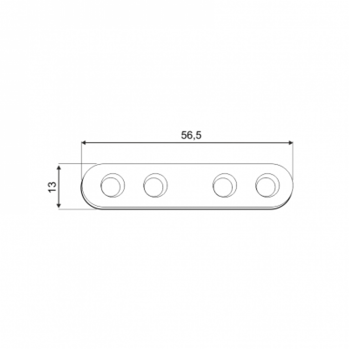Naelutusplaat FLW60 57x13x2,0 mm (4 tk.pakk) DOMAX