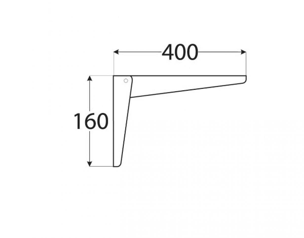 Folding Bracket WSN400 400×160 mm White DOMAX