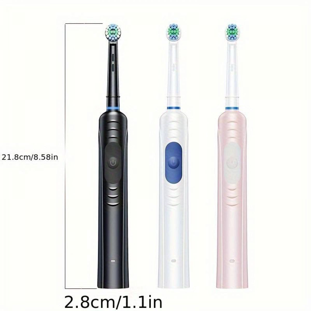 Electric Toothbrush, White, 4 Heads