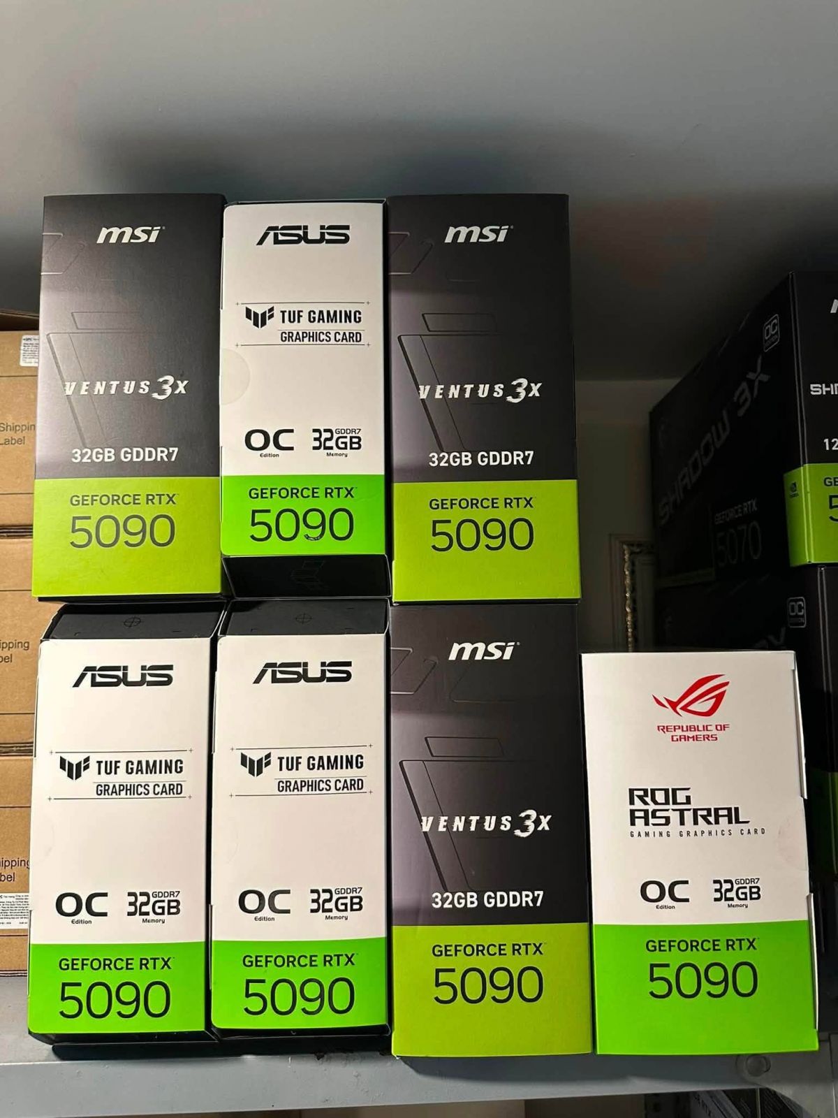 GeForce RTX 5090, RTX 5080, RTX 5070 Ti, RTX 5070, RTX 4090, RTX 4080 Super,  RTX 4080, RTX 4070 Ti Super,  RTX 4070 Ti, RTX 4070 Super