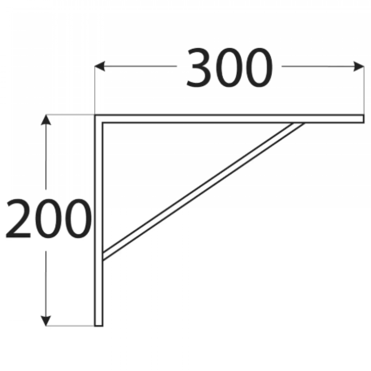 Tugevdatud riiulikandur WSWP300/20 300x200x20x3,0 mm Zn DOMAX
