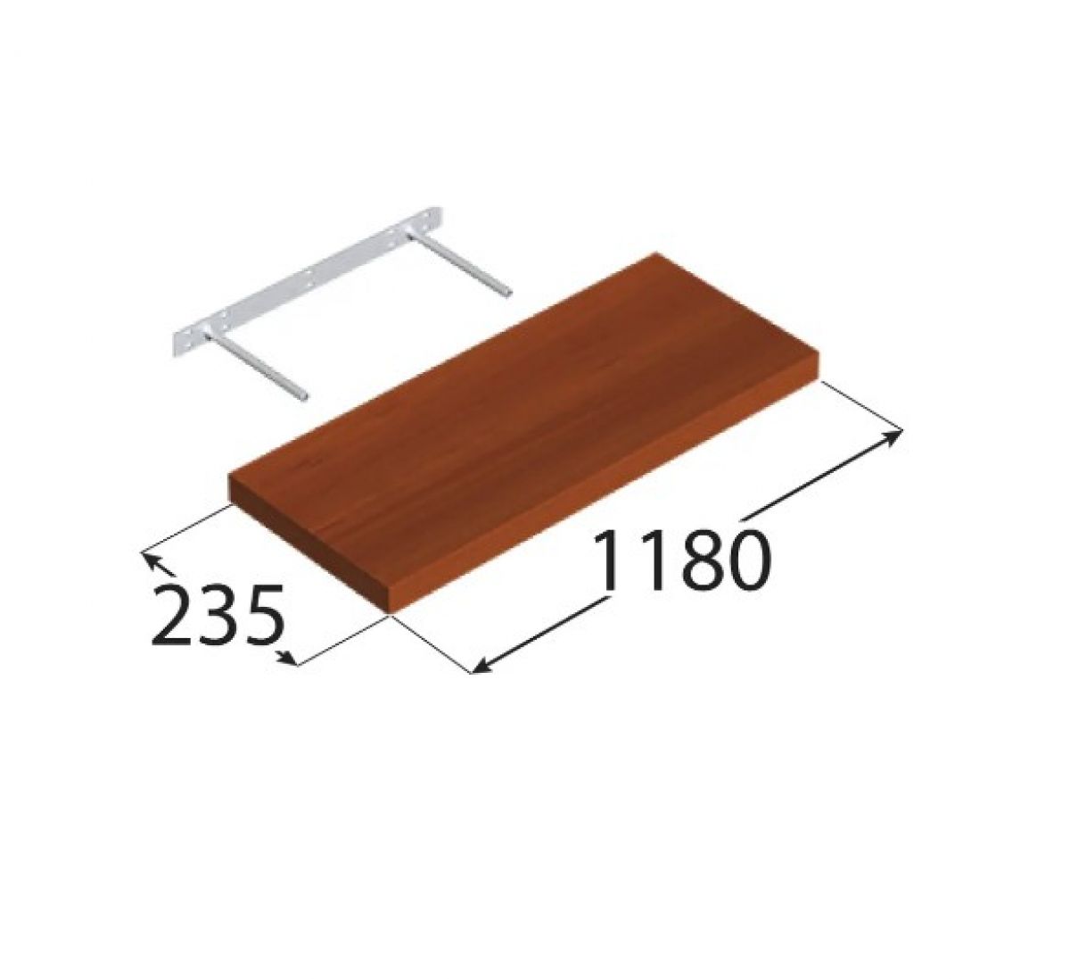 FS 118/24 JB Floating shelf apple 1180×235