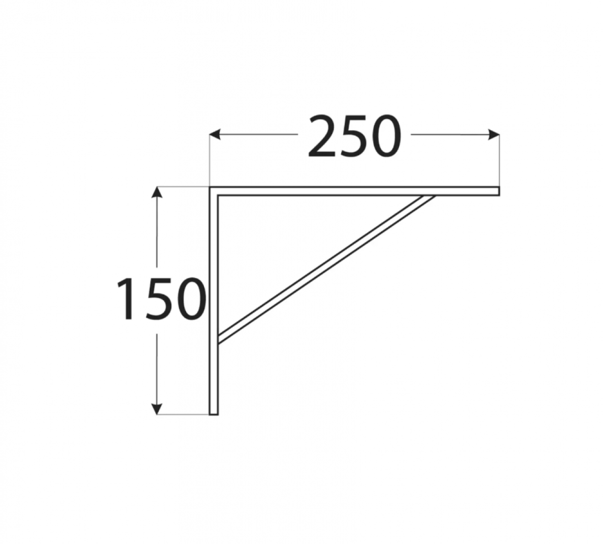 Tugevdatud riiulikandur WSWP250/20 250x150x20x3,0 mm Zn DOMAX