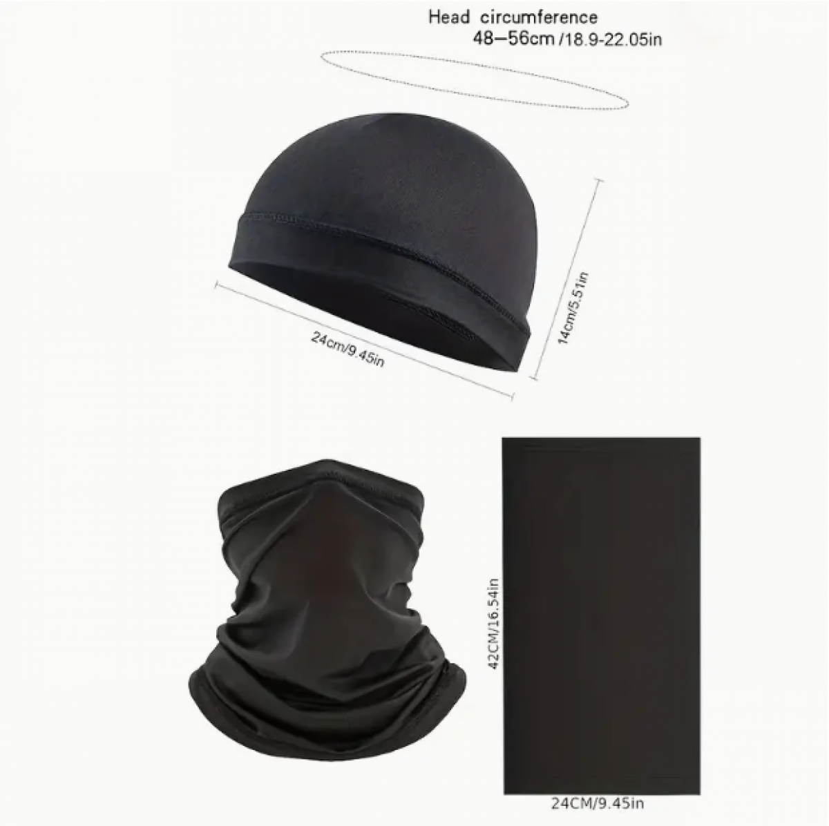 Balaclava cap and scarf "tube", black