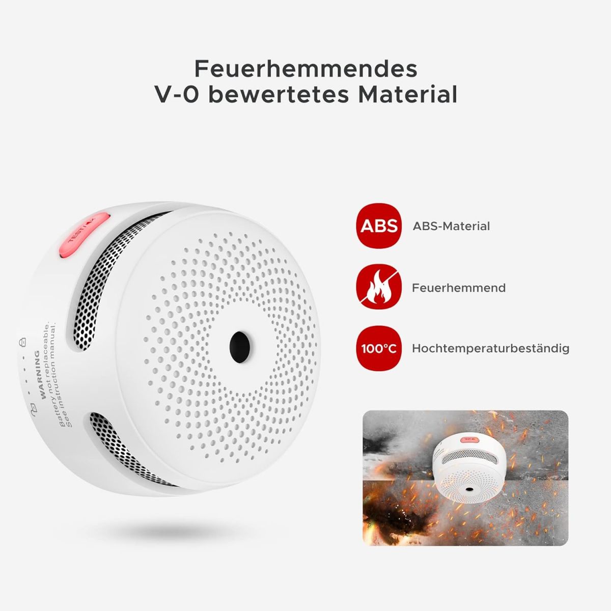 3 pcs. battery-powered smoke alarms