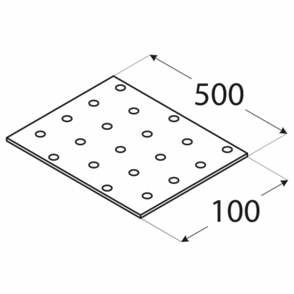 Perforated mounting plate PP17 500x100x2,0 mm DOMAX