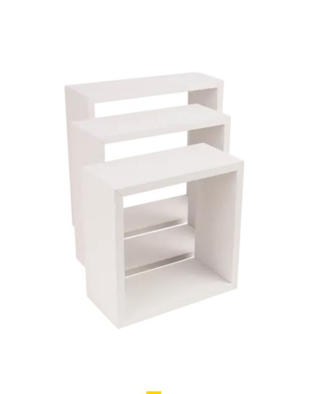 Set of 3 shelves, white, square