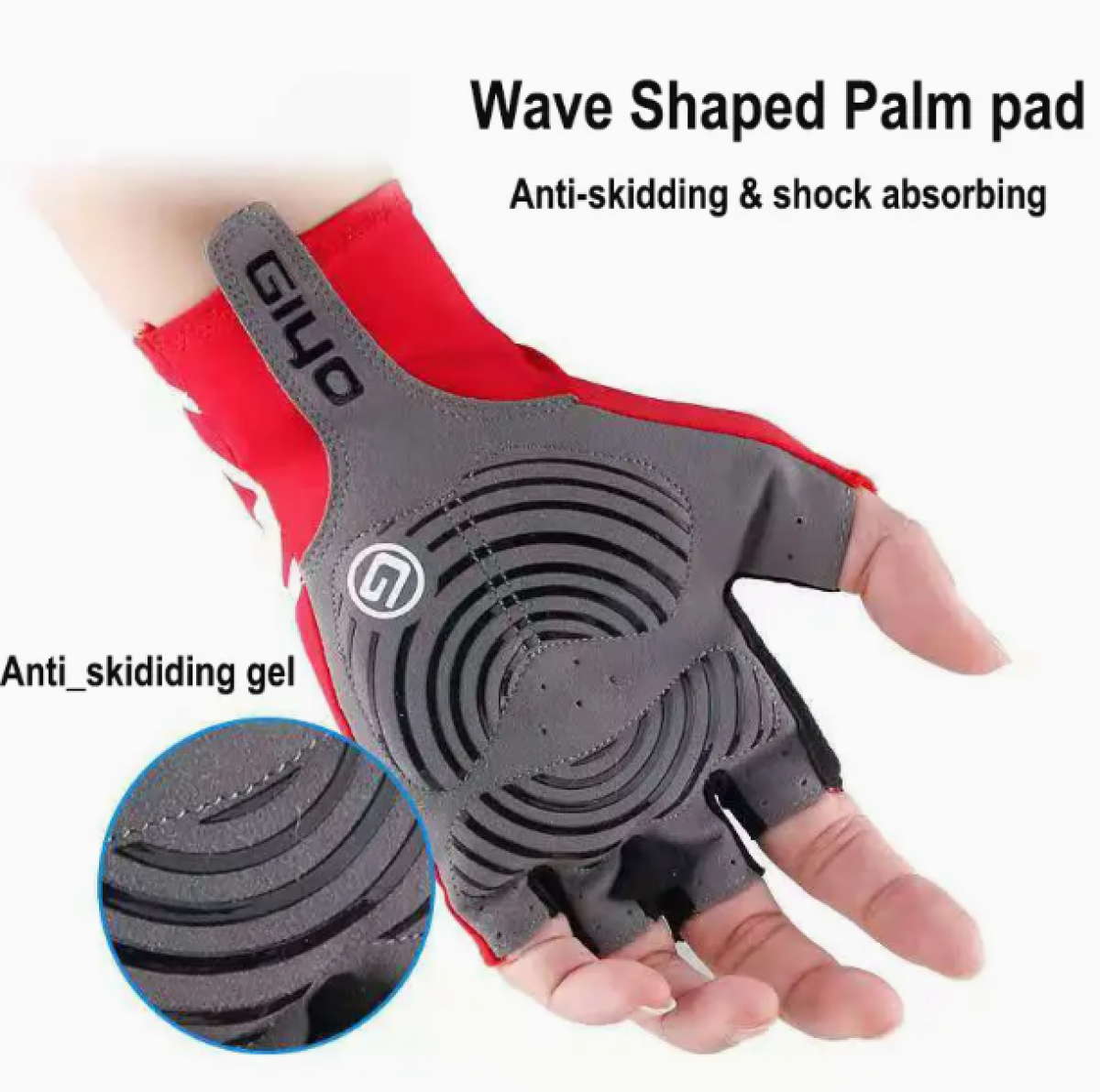 Fingerless Cycling Gloves S, Red