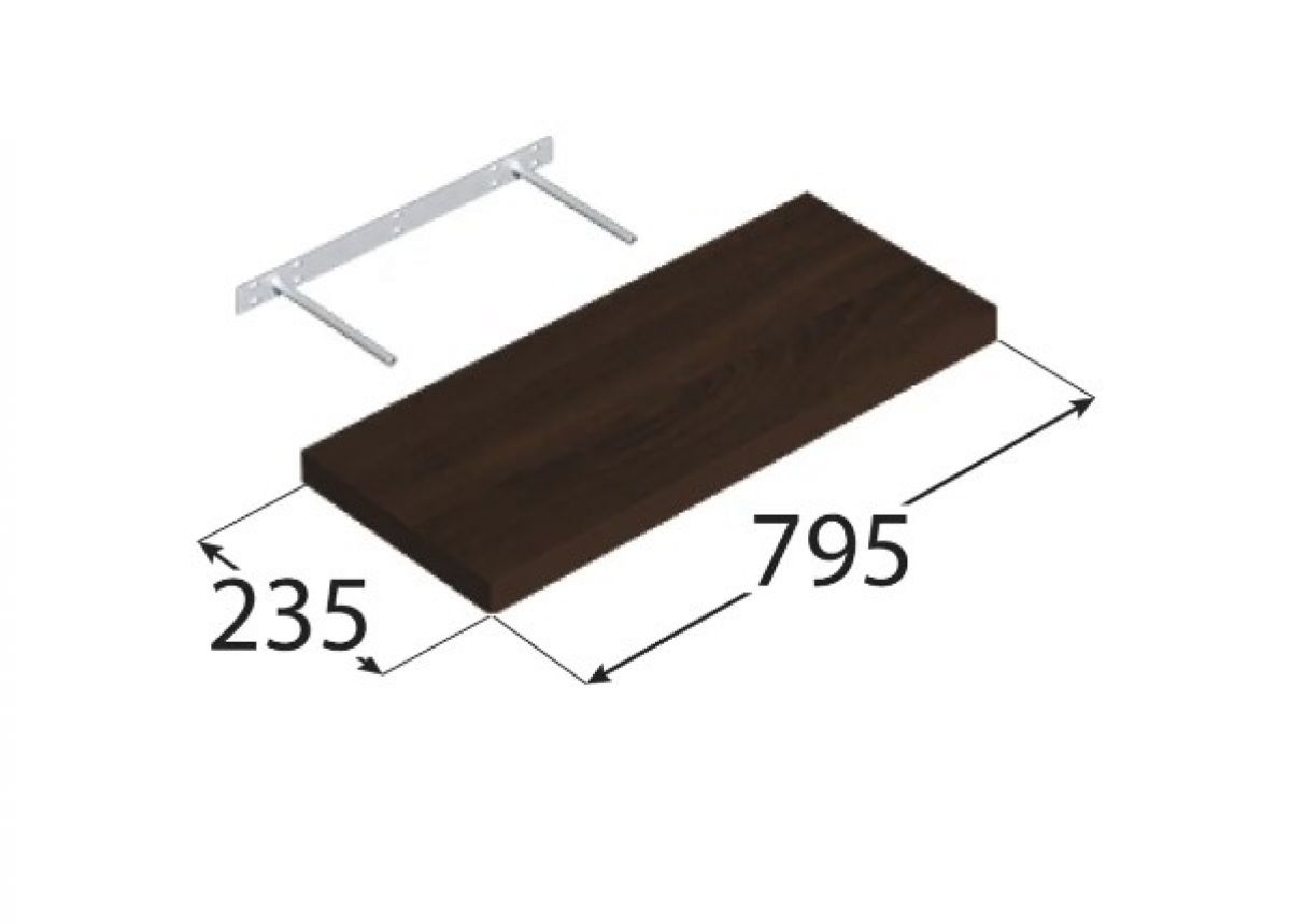 Floating Shelf FS WE 795×235 mm Wenge DOMAX