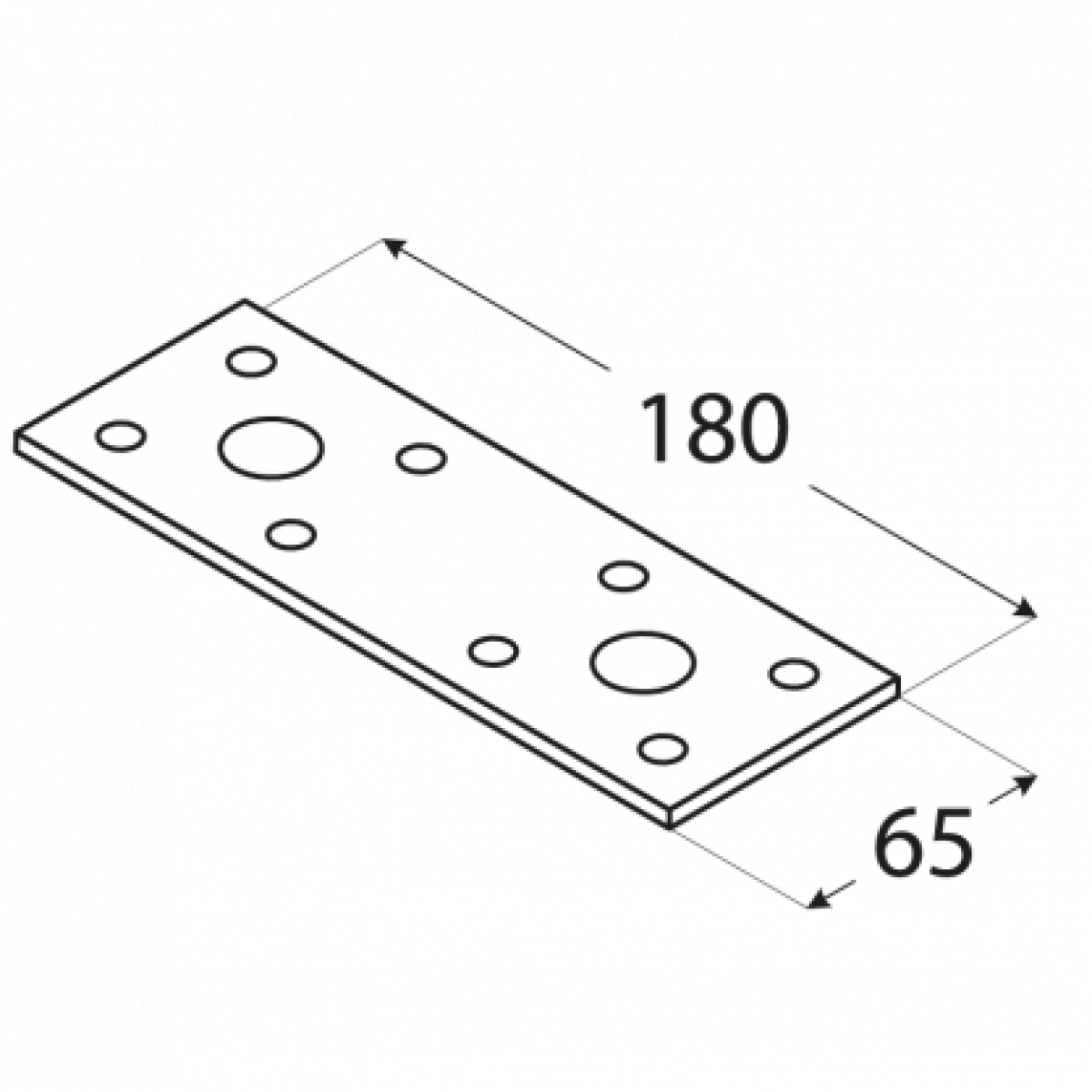 Соединительная пластина LP5 180x65x2,5 мм DOMAX