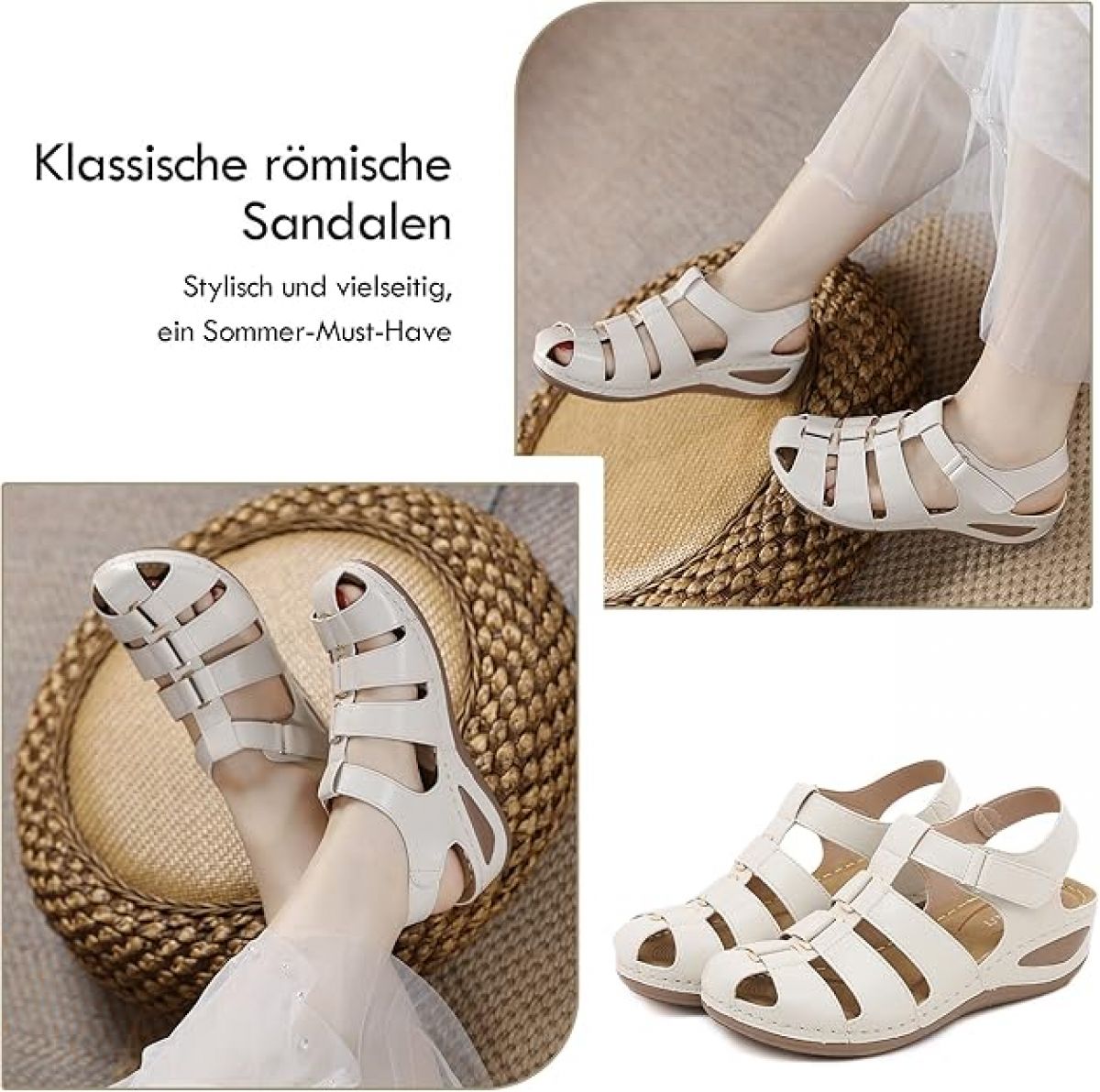 Fogoin Women Sandals White 37