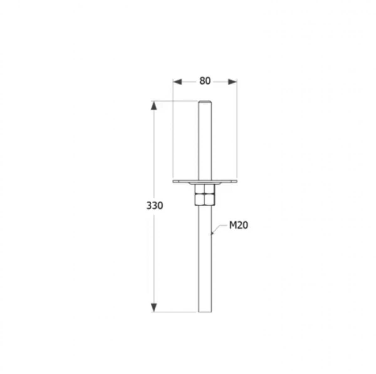 PPSR 80 Adjustable post support 80x330x3,0 mm