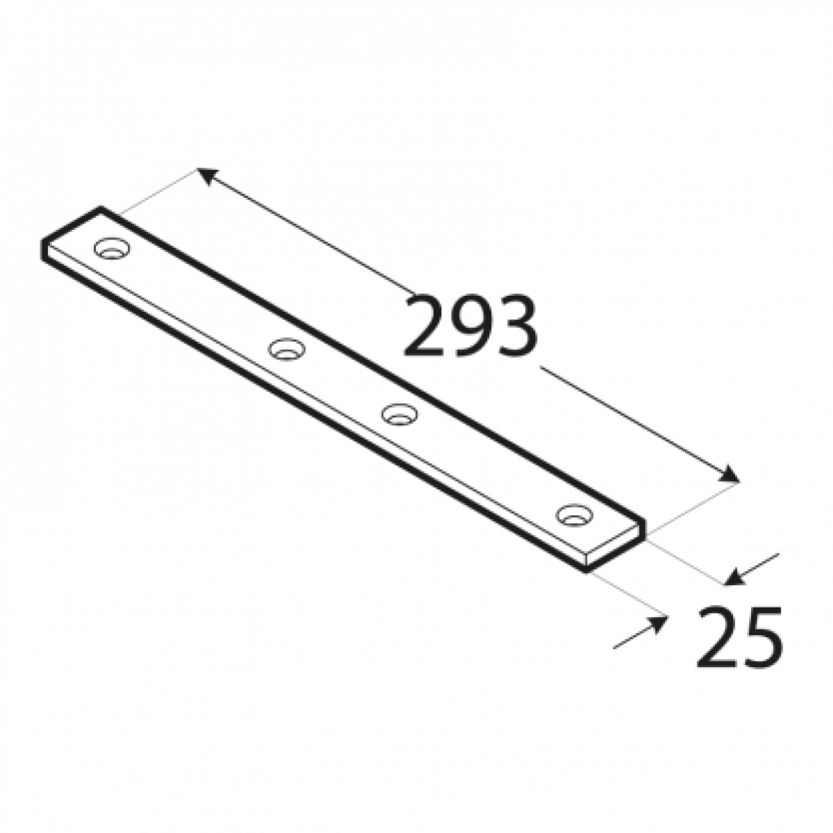 Naelutusplaat LW7 293x25x5,0 mm DOMAX