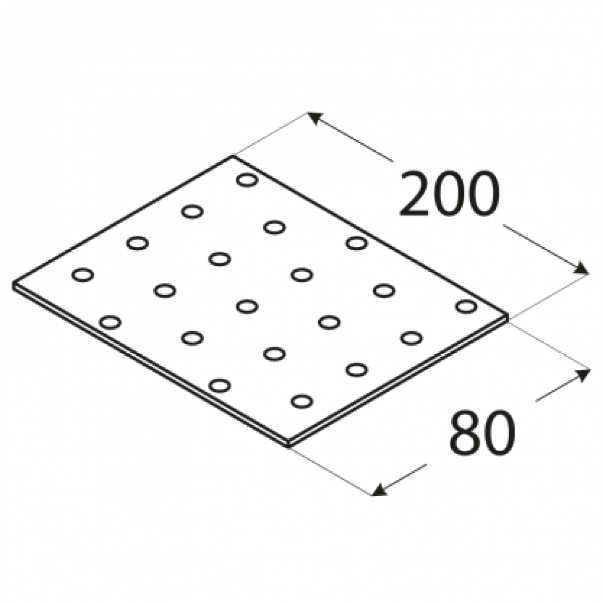 Крепежные пластины PP1 80x40x2,0 mm